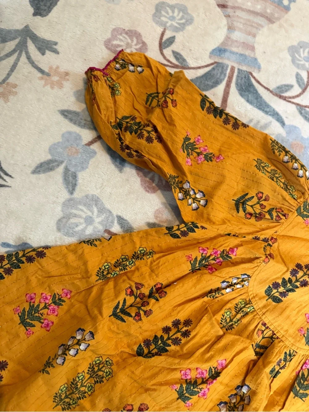 Pink chicken Mustard Long-Sleeve Dress